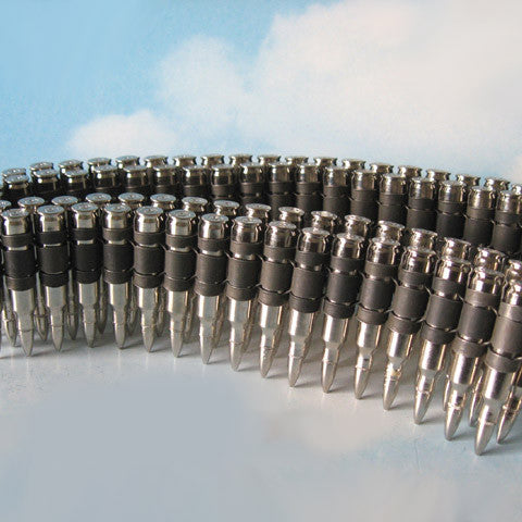 5.56 Nickel Tipped Nickel Bullet & Black Link Belt
