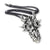 An 80's Metal silver-colored pendant depicting the skull of a dragon with intricate detailing, accompanied by a neckchain.