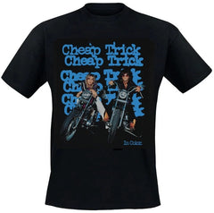 A black t-shirt with a Cheap Trick design