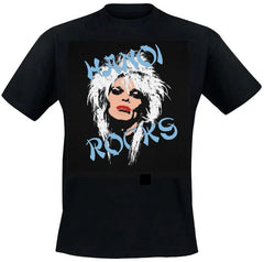 A black t-shirt with a Hanoi Rocks design