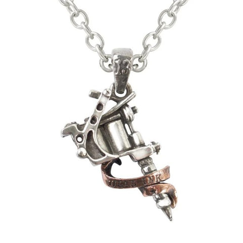 Tattoo Gun Pendant & Neck Chain