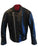 An 80's Metal 'Blade' black leather jacket with a mandarin collar, shoulder and elbow padding, silver metal zippers and a red quilted lining.