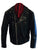 An 80's Metal Bullet black leather jacket in a classic design with a red quilted lining, large collar, silver metal zips and buckles.