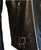 An 80's Metal 'Blade' black leather jacket with a mandarin collar, shoulder and elbow padding, silver metal zippers and a red quilted lining.