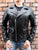 An 80's Metal Bullet black leather jacket in a classic design with a red quilted lining, large collar, silver metal zips and buckles.