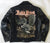 A metalworks leather jacket featuring Judas Priest 'Sad Wings Of Destiny' on the back, with epaulets, multiple pockets, adjustable belt and high quality zips.  