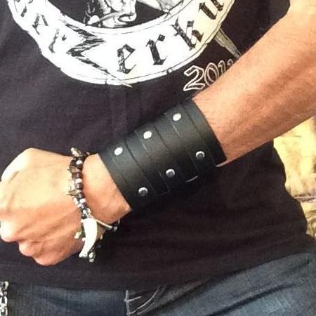 80's Metal - 3 Buckle 'Zakk Wylde' Leather Wrist-Strap