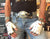 An 80's Glam small studded 'Urban Outlaw' black belt, featuring a shiny gold and silver two-tone buckle with a longhorn center-piece.