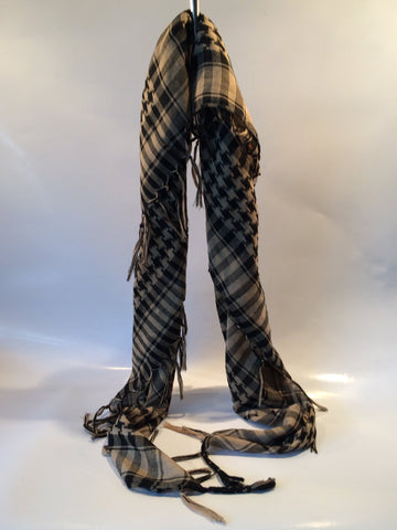 80's Glam 'Shemagh' Black & Gold Scarf