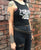 An 80's Metal black leather replica nickel bullet belt.