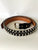 An 80's Metal black leather replica nickel bullet belt.