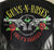A close up of the rear of a metalworks leather jacket featuring Guns N Roses 'Los F'N Angeles' on the back, with epaulets, multiple pockets, adjustable belt and high quality zips.  