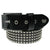 An 80's Metal 38cm wide, 5 row small silver pyramid studded belt.
